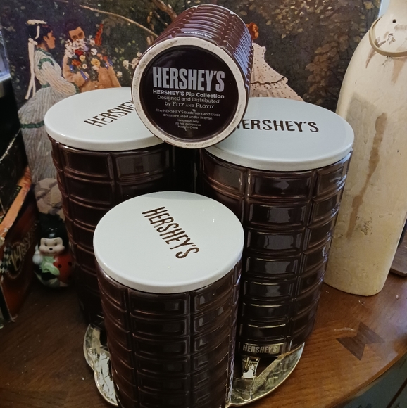 🍪4 VINTAGE SET Hershey Cookie Jar 🍪 By Fitz & Floyd,Rare Hard To Come By.🎁 - Picture 14 of 16